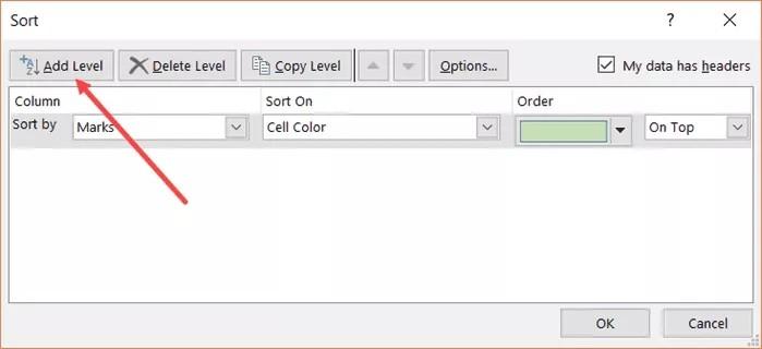 Hướng dẫn cách sắp xếp dữ liệu trong Excel theo màu chi tiết